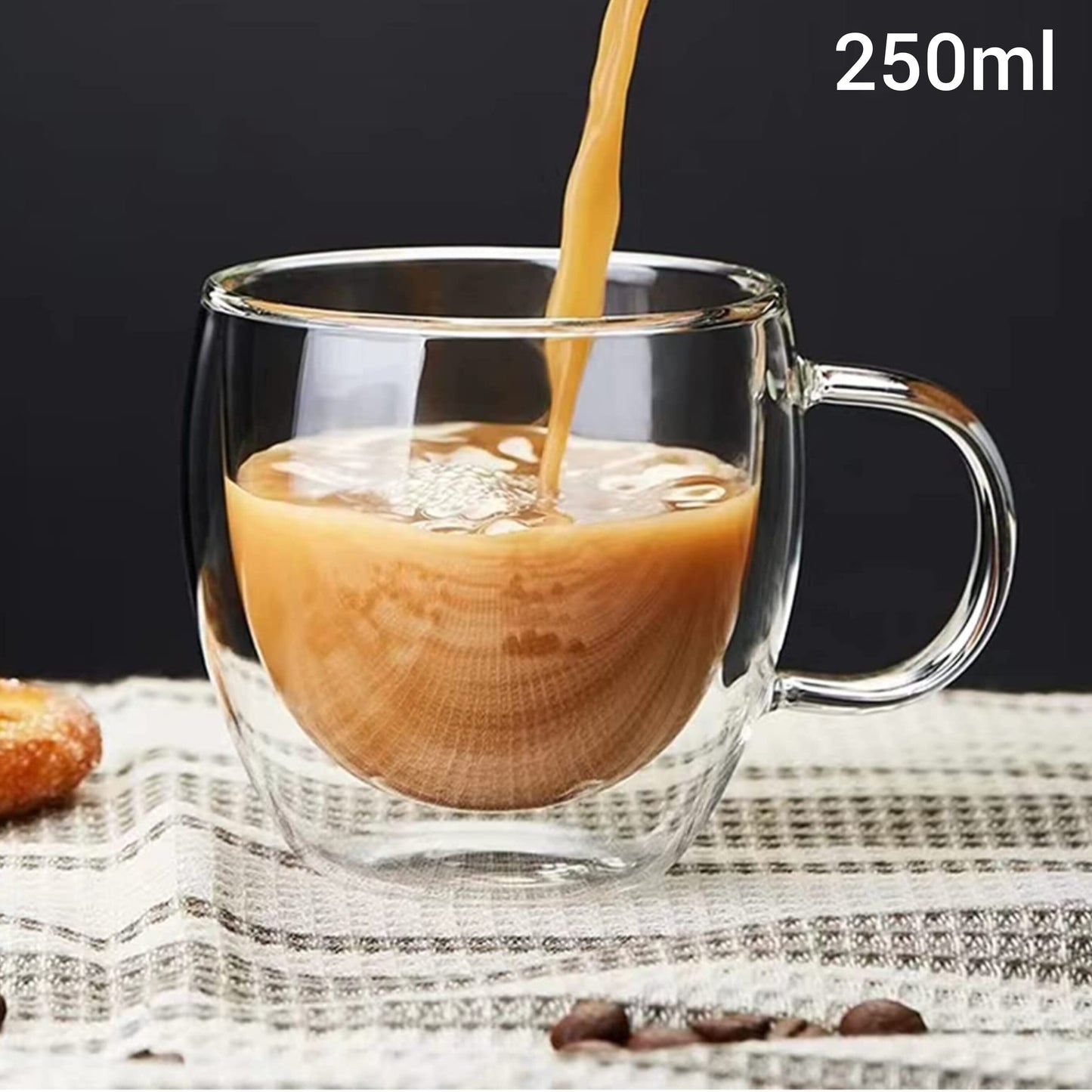 Стаклени чаши со двоен ѕид со рачка 250ml