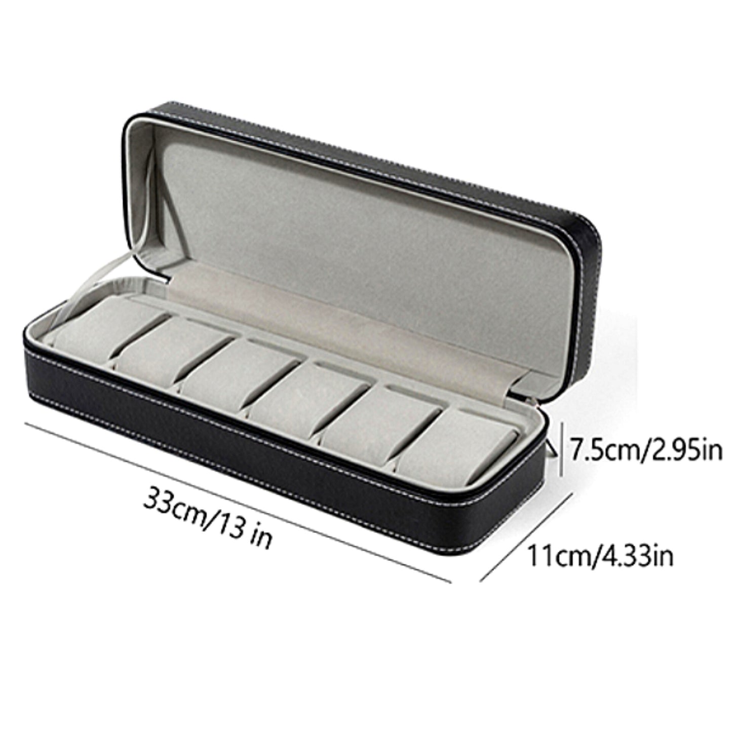 Кутија за часовници накит 6ка кожна