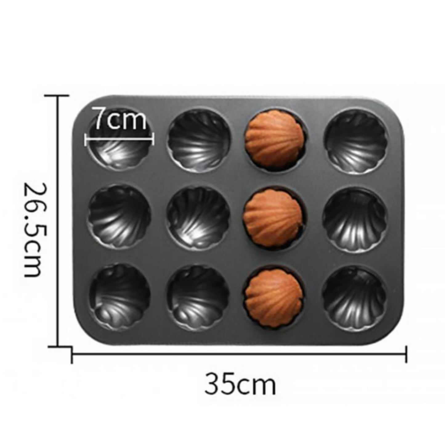 Калап за мафини метален 12/1 форма школки