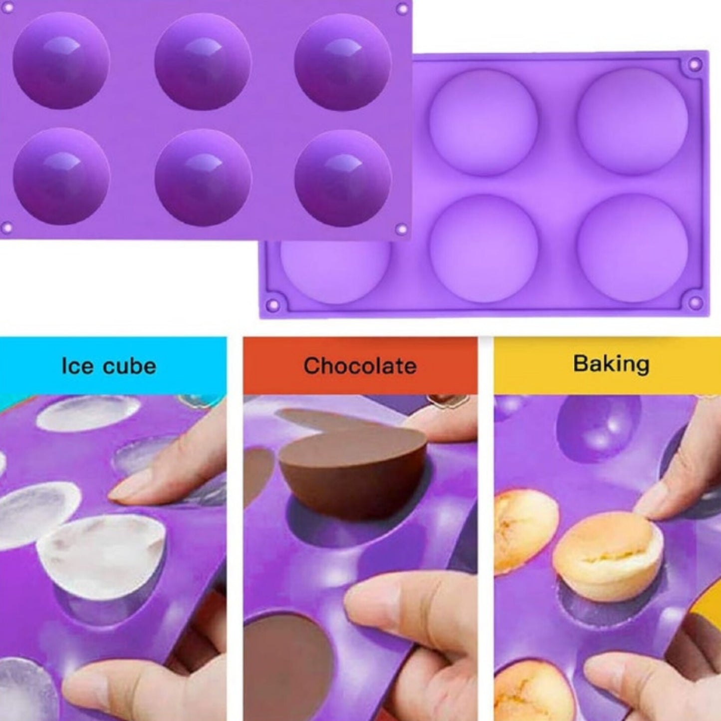 Модла калап силиконски форма полутопка 6/1