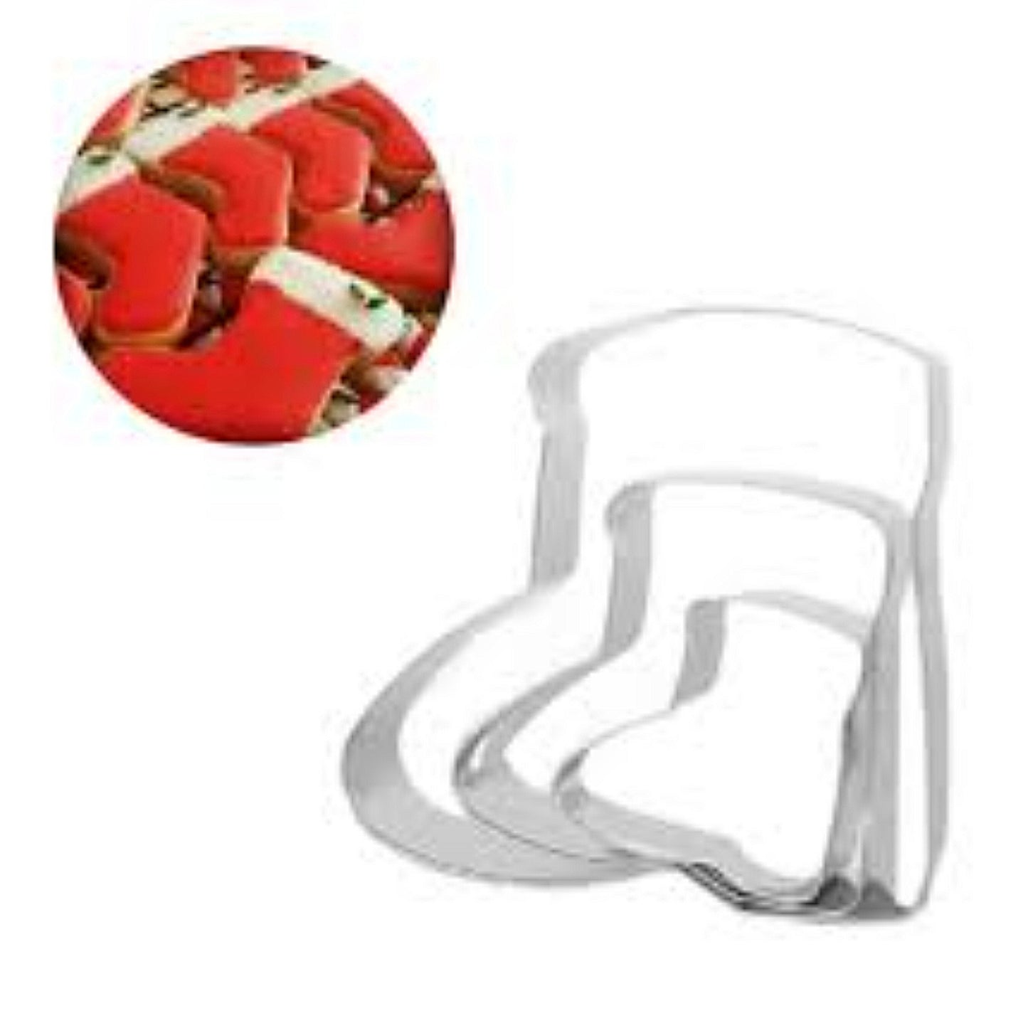 Метални калапи за колачи форма чизмички сет 3 парчиња