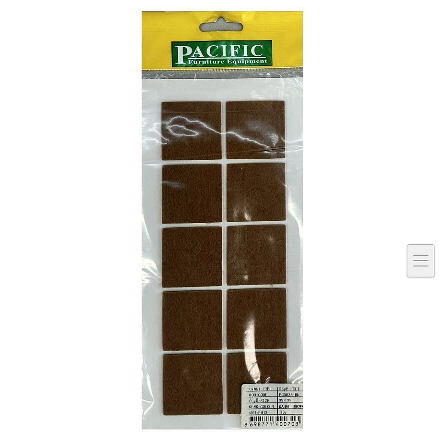 Заштитни лепенки подметачи за мебел квадратни 40x40mm 10/1
