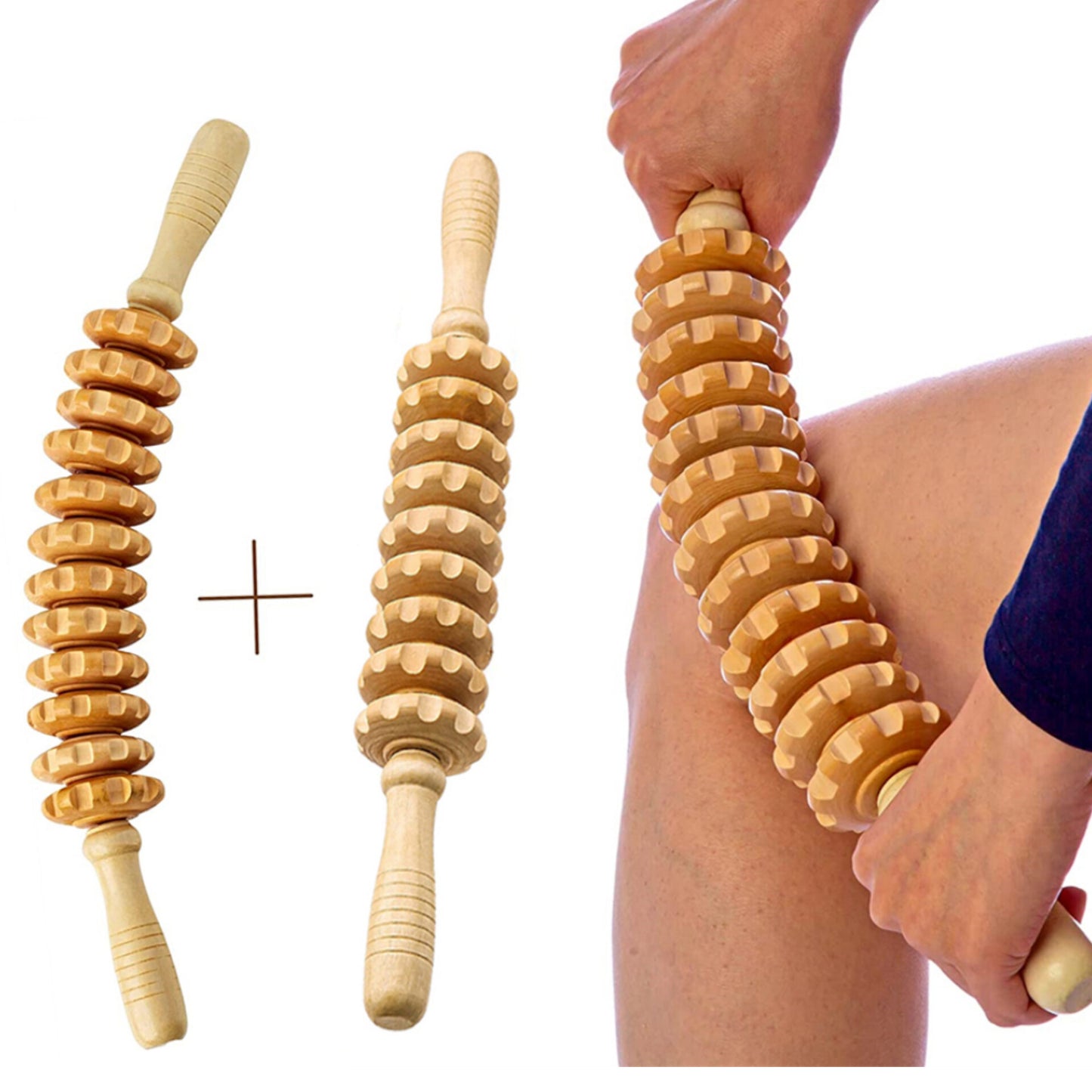 Сет 2 дрвени мадеро сукала 12 и 9 ролери прав и заоблен