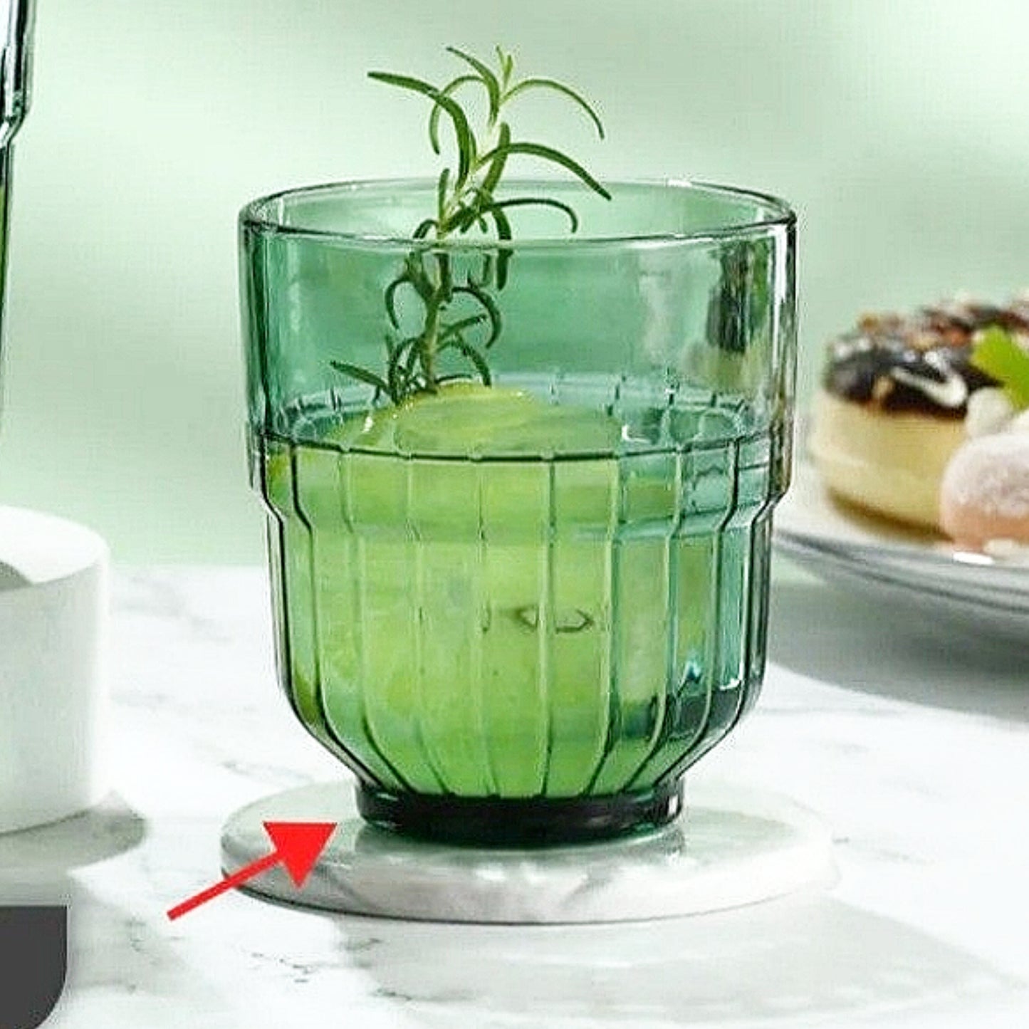 Сет 6 чаши стаклени зелени Tiffany 340ml