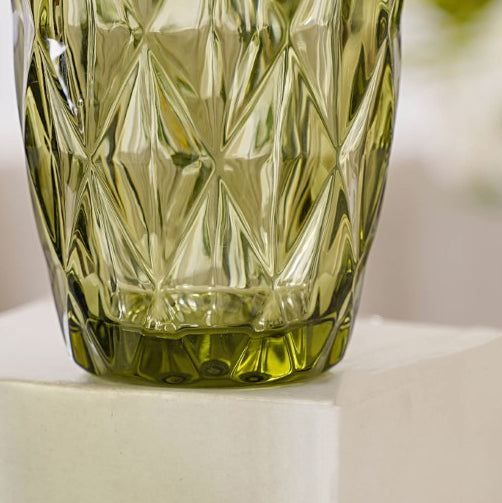 Сет 6 чаши стаклени зелени Diamond 250ml