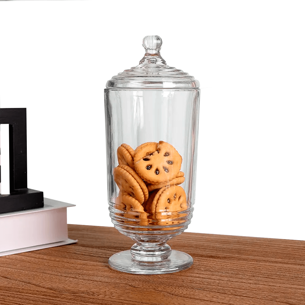 Стаклена тегла со капак бонбон 1L