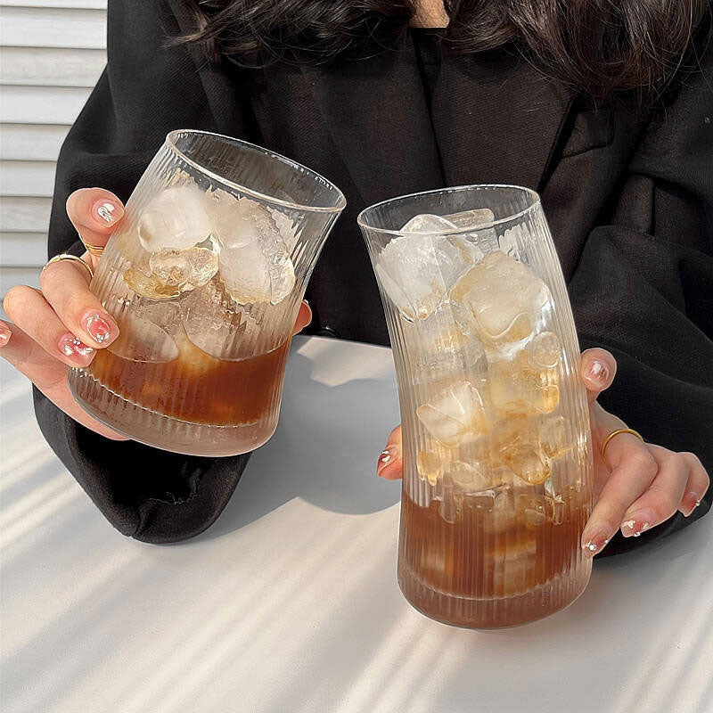 Стаклени чаши Line криви 325/500ml сет 4ри
