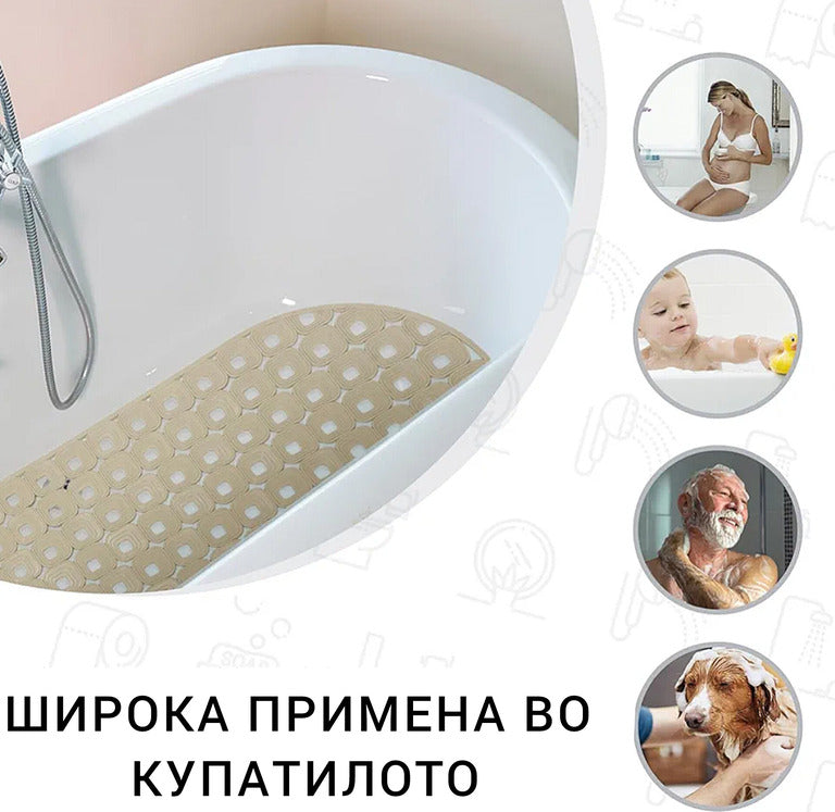 Противклизна гумена подлога за купатило 70x39cm
