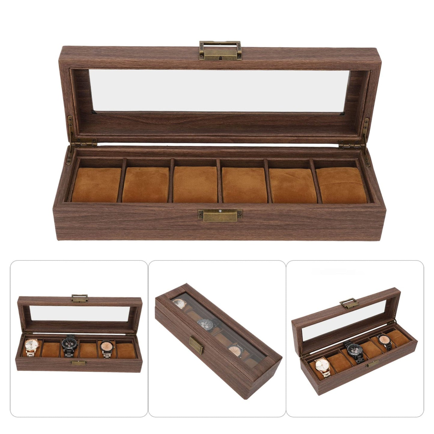 Кутија за часовници дрвена 6ка