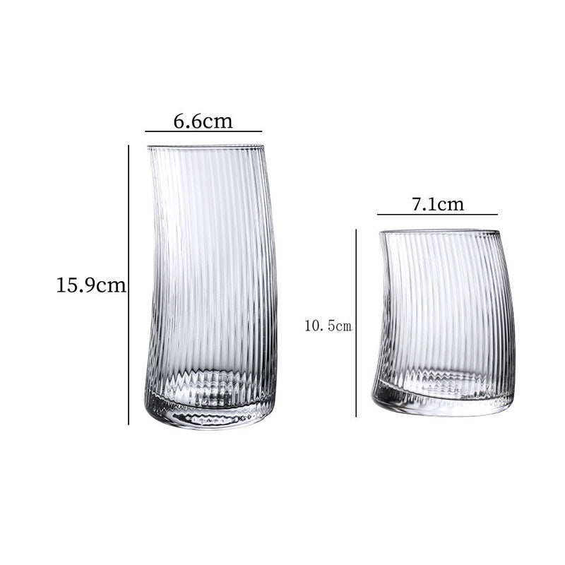 Стаклени чаши Line криви 325/500ml сет 4ри