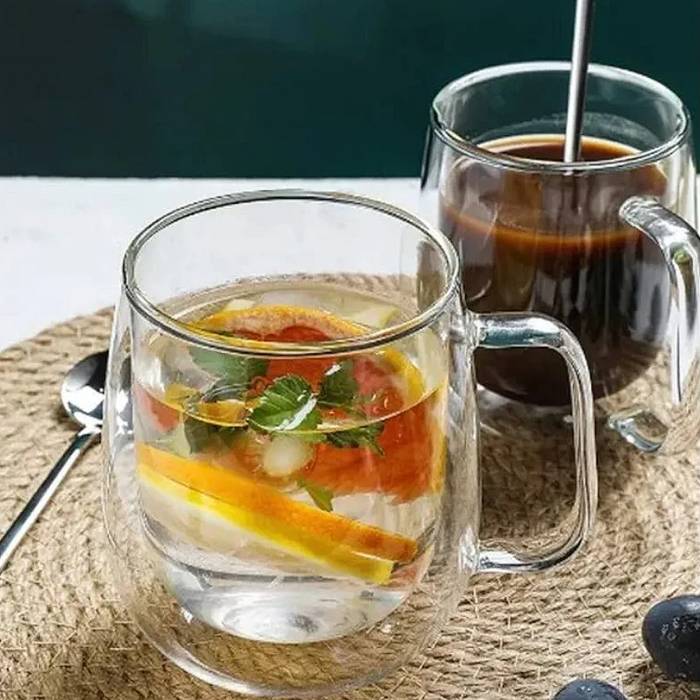 Стакленa чаша со двоен ѕид и права рачка 250/350ml