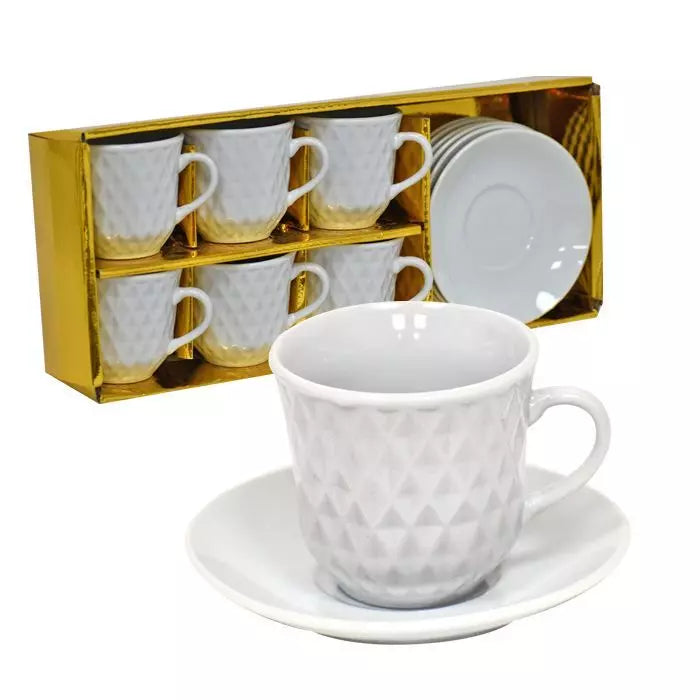 Шољи за кафе со тацни порцелан сет 6 парчиња