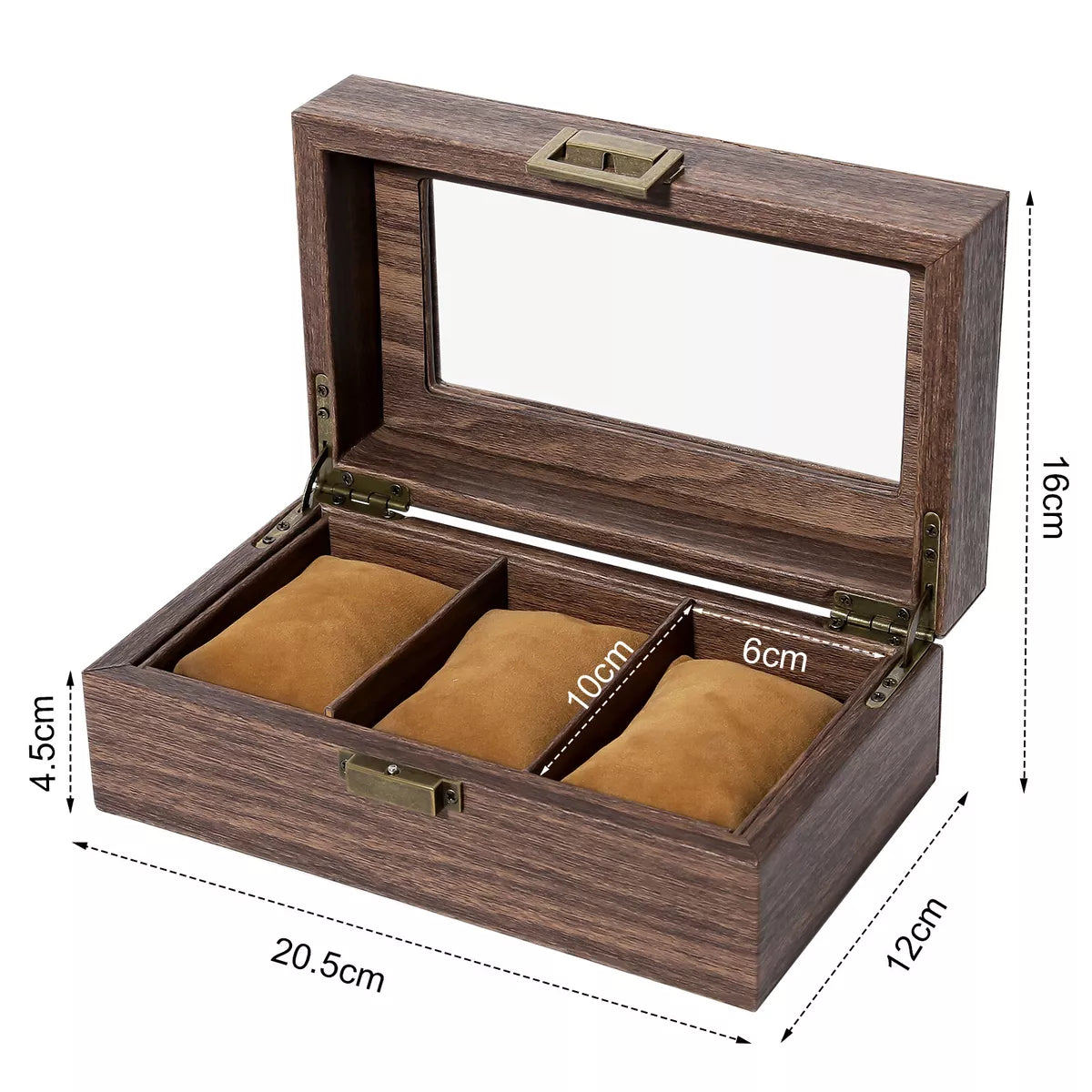 Кутија за часовници дрвена 3ка