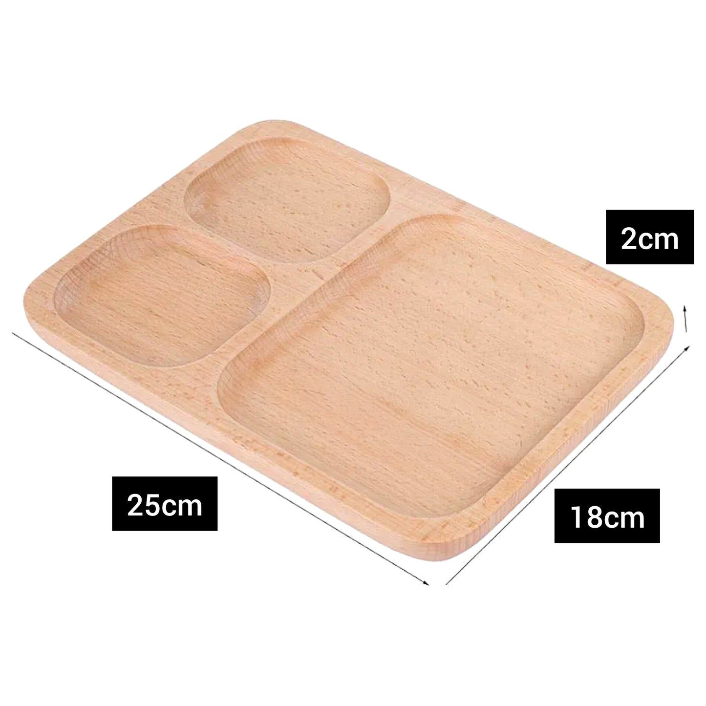 Даска дрвена за сервирање со прегради 25x18 cm