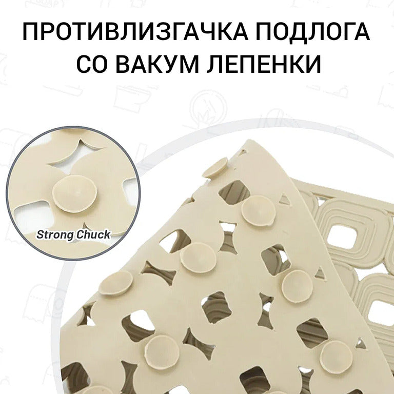 Противклизна гумена подлога за купатило 70x39cm