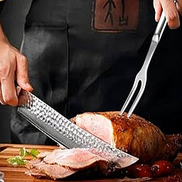 Вилушка за држење месо при сечење 37cm INOX