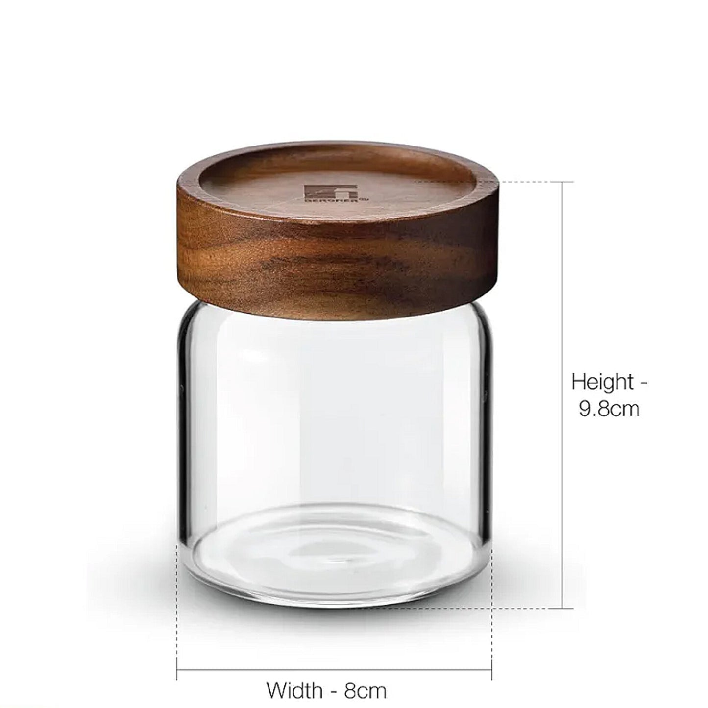 Садови тегли стаклени за чување храна со капак од Акачија сет 2 парчиња 340ml