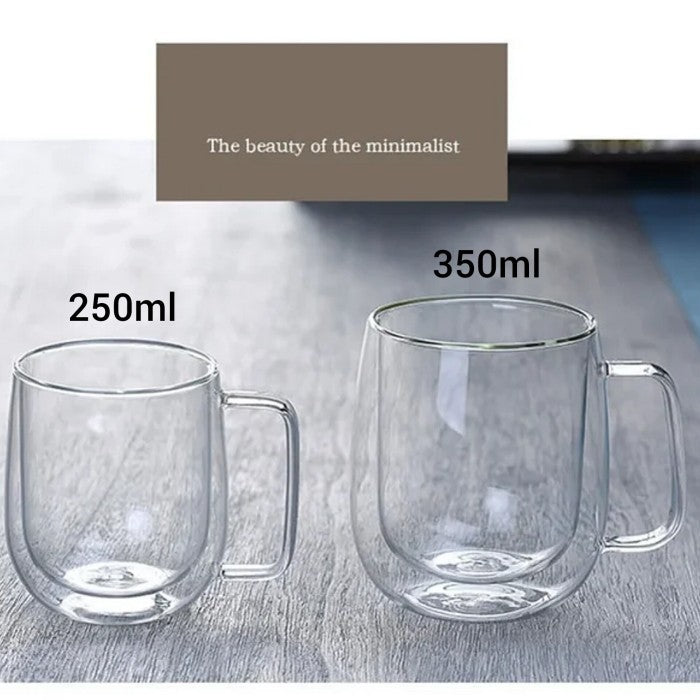 Стакленa чаша со двоен ѕид и права рачка 250/350ml