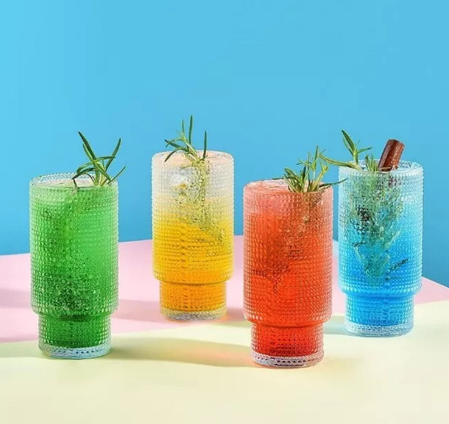 Сет 6 чаши стаклени високи Rain 350ml