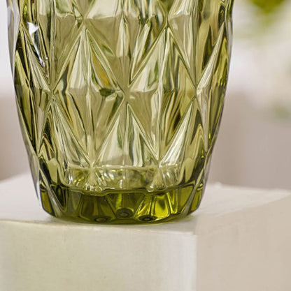 Сет 6 чаши стаклени зелени Diamond 250ml
