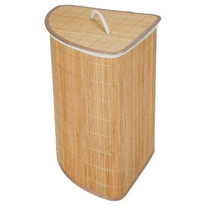 Корпа за веш, алишта аголна со капак бамбус