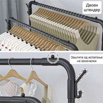 Сталажа штендер за алишта и закачалки Lux