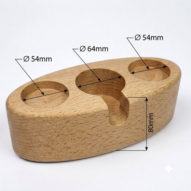 Подлога за тампирање и чување алати за еспресо Premium Wood