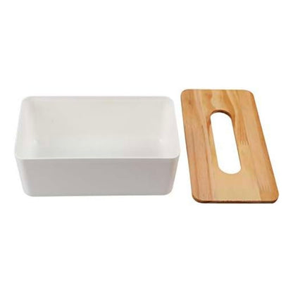 Држач за салфетки пластика со бамбус дрво капак