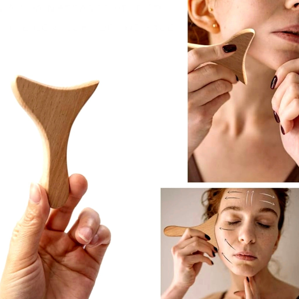 Дрвена лопатка за мадеро гуаша масажа за лице