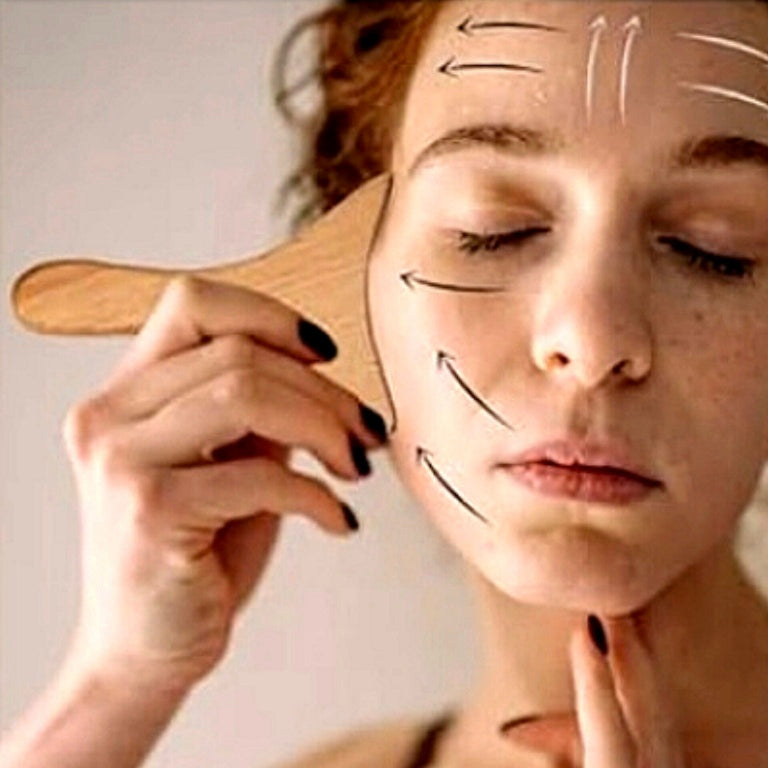 Дрвена лопатка за мадеро гуаша масажа за лице