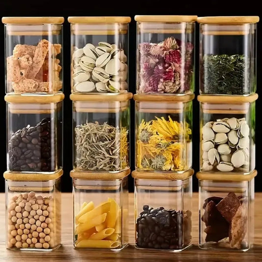 Стаклени садови тегли правоаголна форма сет 12 парчиња