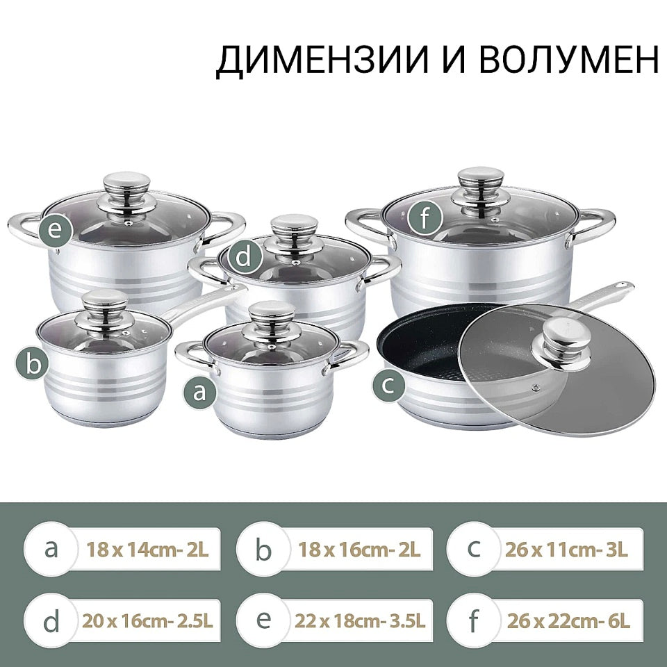 Тенџериња за готвење сет 6 INOX KAISA VILLA