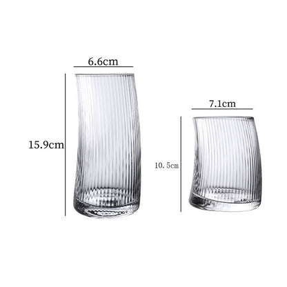 Стаклени чаши Line криви 325/500ml сет 4ри