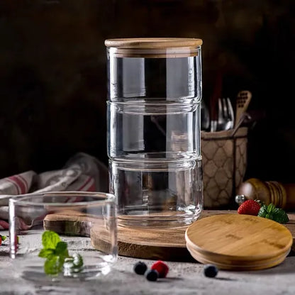 Садови тегли стаклени за чување храна со капак сет 3 парчиња x 450ml