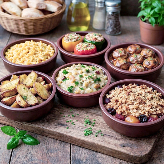 Керамички традиционални огноотпорни садови за печење во сет