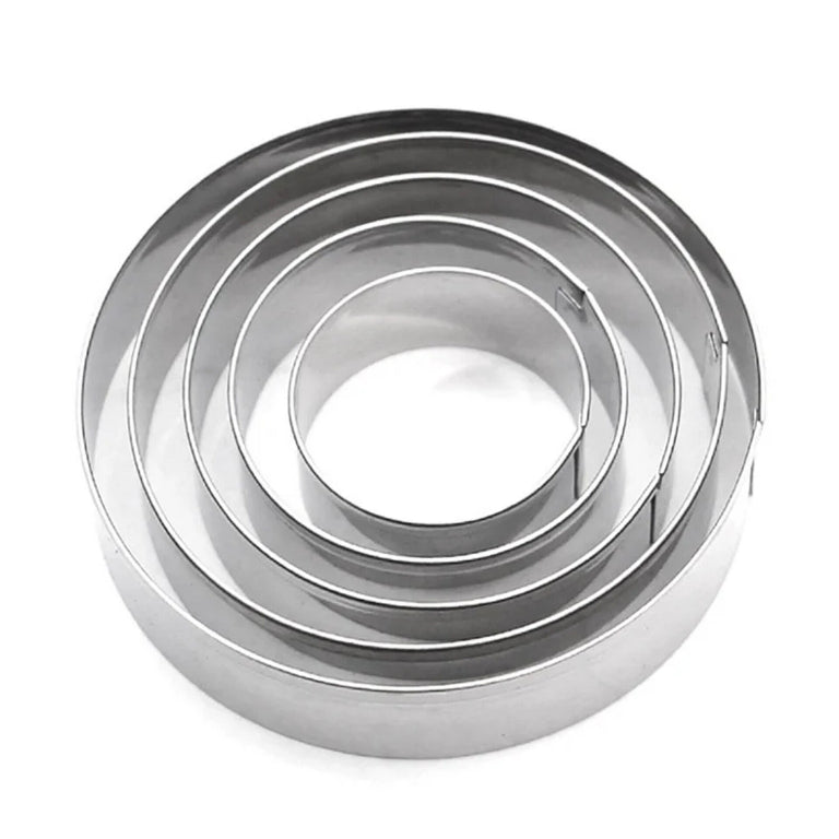 Метални калапи форми за тесто, десерти круг сет 5 парчиња