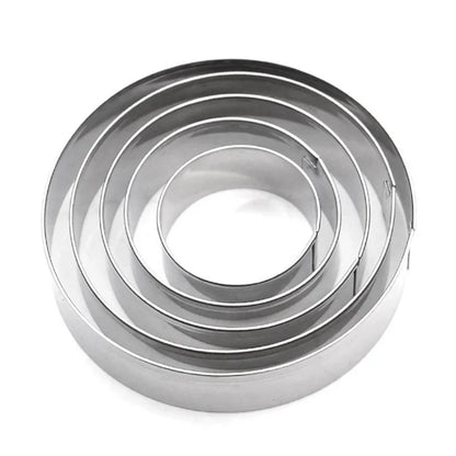 Метални калапи форми за тесто, десерти круг сет 5 парчиња