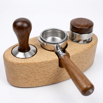 Подлога за тампирање и чување алати за еспресо Premium Wood