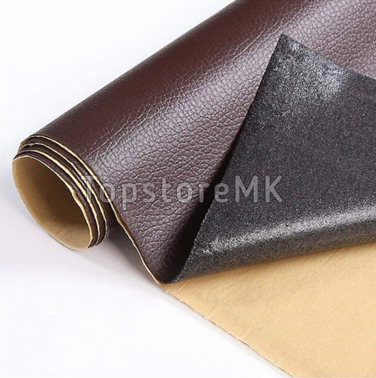 Самолеплива Еко Кожа PU темна кафена 1.5m X 50cm