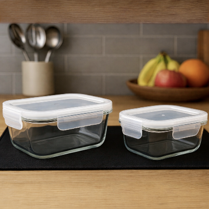 Фриго стаклени правоаголни садови за храна airtight crisper