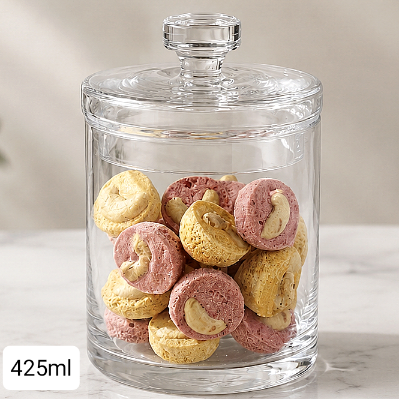 Стаклена тегла со капак бонбон 425ml