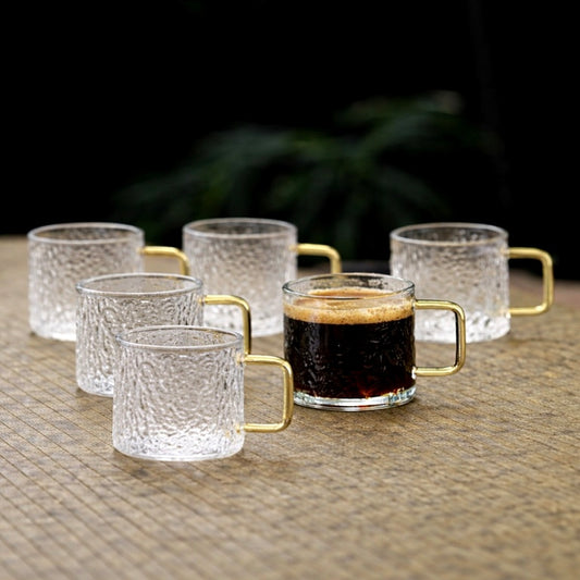 Стакленa чаши шољи со рачка FROST 150ml сет 6 парчиња